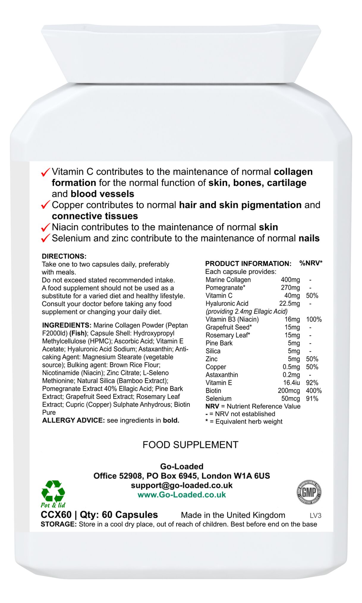 Collagen Ultra Beauty v1 (CCX60) 3pp_FP200ML_back